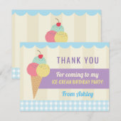 Crème glacée de carte d'invitation de Merci de (Devant / Derrière)