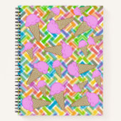 Crème glacée de fraise Carnet spirale Chevron (Devant)