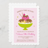 Crème glacée dimanche Anniversaire Fête Invitation (Devant / Derrière)
