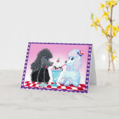 Crème glacée et carte rose de caniches (Fleur jaune)