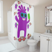 crème glacée été violet enfants douche rideaux bla (En situation)