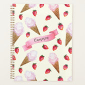 Crème glacée fraise mignonne personnalisée à la ma (Devant)