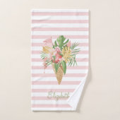 Crème glacée, Fruit Feuille tropical, Grès roses (Serviette à main)