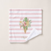 Crème glacée, Fruit Feuille tropical, Grès roses (Gant de toilette)