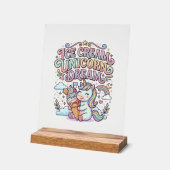 Crème Glacée Licorne Rêve de Licorne Typographie D (Angle)
