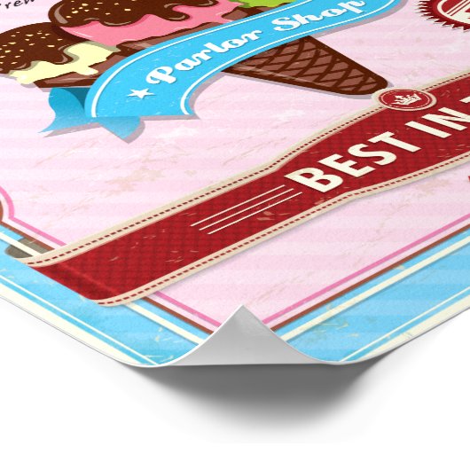 crème glacée poster vintage (Coin)