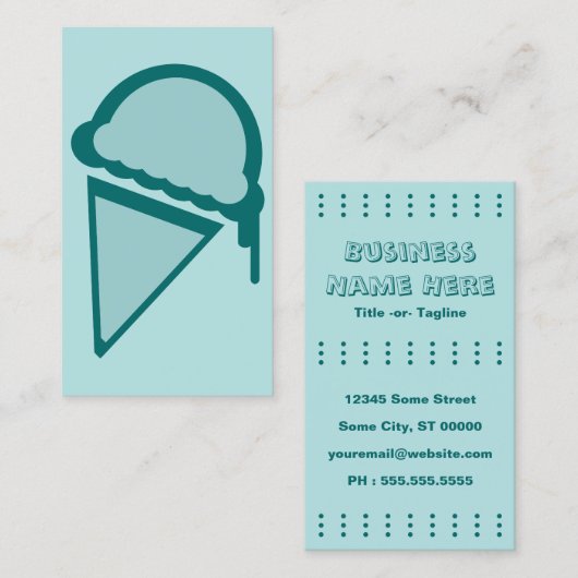 crème glacée rétro dripz carte de visite (Devant / Derrière)