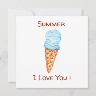 Crème glacée romantique I Love You cartes postales