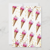 Crème glacée rose or doux Carte de remerciements d (Dos)