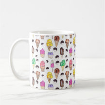 Crème glacée Saveurs Aquarelle Motif Mug