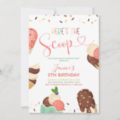 Crème glacée Scoop Girl Invitation Anniversaire (Devant)