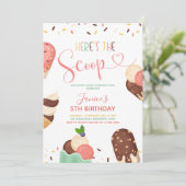 Crème glacée Scoop Girl Invitation Anniversaire (Debout devant)