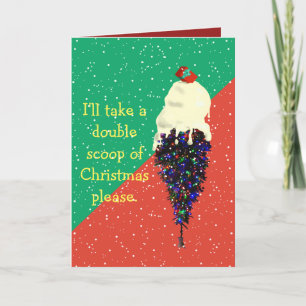 Crème glacée Scoop sapin de Noël Carte de vacances