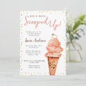 Crème glacée Scoopup Bridal Shower Invitation (Debout devant)
