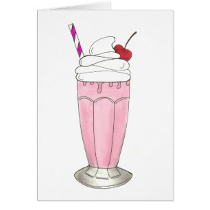 Crème glacée Shoppe fraise rose Milkshake Foin