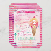 Crème glacée Social Anniversaire Invitations (Devant / Derrière)
