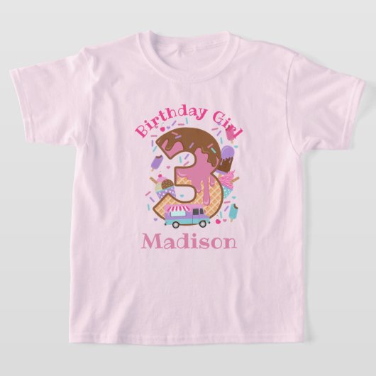 Crème glacée T-shirts enfant de troisième annivers (Poser)