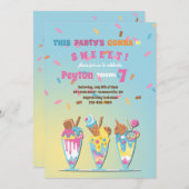 Crème glacée Traite Invitations Anniversaire (Devant / Derrière)