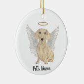 Crème Gladde Dachshund Sympathie Herdenking  Keramisch Ornament (Rechts)