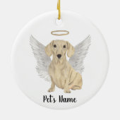 Crème Gladde Dachshund Sympathie Herdenking  Keramisch Ornament (Achterkant)