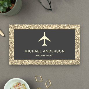 Crème Glitter Jet Vliegtuig Vliegmaatschappij Pilo Visitekaartje