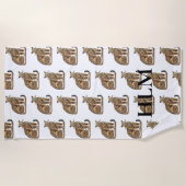 Crème Gold Leopards Animal Monogram Strandlaken (Voorkant)