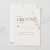Crème Gold Texte Boho Wedding RSVP (Devant)