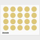 Crème Goud Effen Kleur Ronde Sticker (Vel)