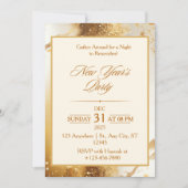 Crème & Goud Elegant Oudjaarfeest Kaart (Voorkant)