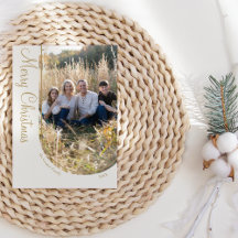 Crème Goud Elegante Minimalistische Kerstfotoboog