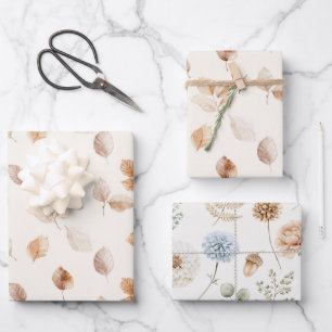 Crème Goud Herfstbladeren Inpakpapier Vel