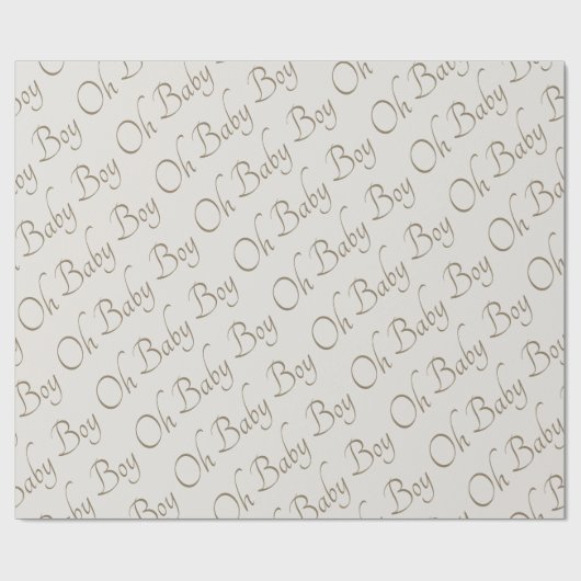 Crème & Goud Oh Baby Jongen Cadeaupapier (Vlak)