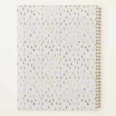 Crème Goud Regendruppel Moderne Monogram Planner (Achterkant)