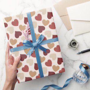 Crème Goud Rode Harten Liefde Cadeaupapier