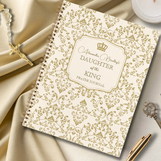 Crème Gouden Damast Dochter van de Koning Notitieboek