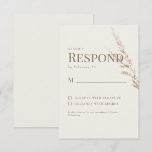 Crème Gouden Tekst Boho Bruiloft RSVP Kaartje
