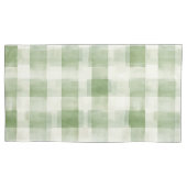 Crème Groen Geruit Kussensloop (Voorkant-Links)