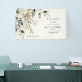 Crème Het binden van de Knoop Bow Hydrangea Douche Spandoek (Beurs)