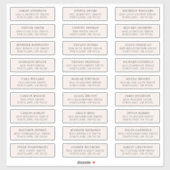 Crème | Individuele gast Adresetiketten Sticker (Vel)