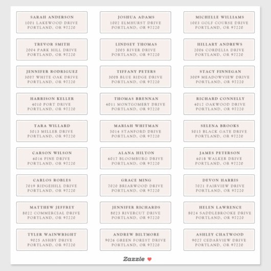 Crème | Individuele gast Adresetiketten Sticker (Vel)