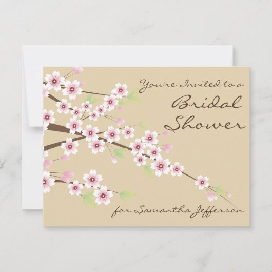 Crème / Invitation à la douche nuptiale en fleurs (Devant)