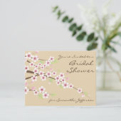 Crème / Invitation à la douche nuptiale en fleurs (Debout devant)
