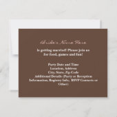Crème / Invitation à la douche nuptiale en fleurs (Dos)