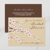 Crème / Invitation à la douche nuptiale en fleurs (Devant / Derrière)