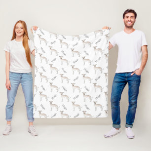 Crème Italiaanse Greyhound-hondenpatroon en huisdi Fleece Deken