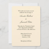 Crème Ivoire Noir Plaine Simple Faire-part de mari (Devant)