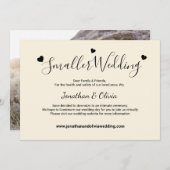 Crème ivoor Kleinere Trouwfoto Downsize Trouwfeest Aankondiging (Voorkant / Achterkant)