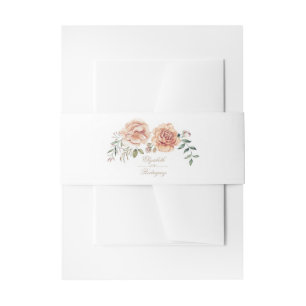 Crème Ivoor Waterverf Flower Elegant Boho Wedding Uitnodigingen Wikkel