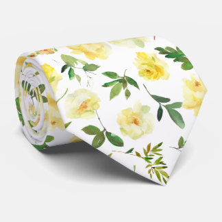 Crème Jaune et Blanc Rose cravate Cravate