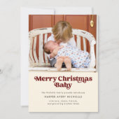 Crème Joyeux Noël Baby Faire-part de naissance (Devant)